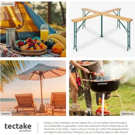Tectake Stehtisch Quattro 241 x 241 x 103 cm Braun