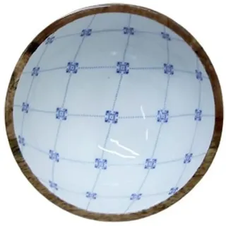 van Deurs Danmark Servierschale Mangoholz Emaille versch. Designs Servierschüssel Obstschale Tablett, Schale Ø17xH7cm, Hochwertiges Mangoholz mit Emaille Beschichtung