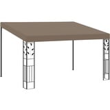 vidaXL Wand Pavillon Anbaupavillon Sonnenschutz Pergola Gartenpavillon Terrassendach Überdachung Gartenzelt Partyzelt 4x3x2,5m Taupe