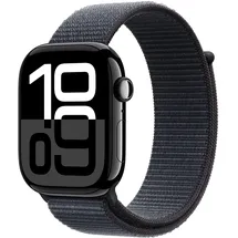 Apple Watch Series 10 GPS 46 mm Aluminiumgehäuse diamantschwarz Sport Loop tinte