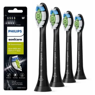 Philips Sonicare W HX6064/95 Ersatzbürsten 4er Pack Schwarz Original Neu OVP