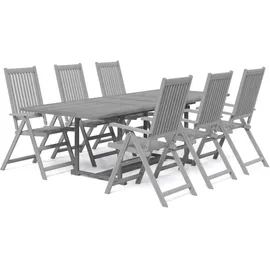 vidaXL Garten-Essgruppe 7-tlg. grau 47278