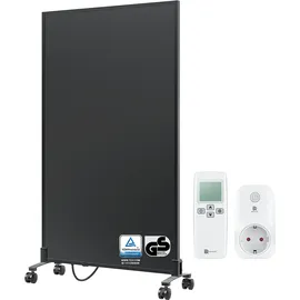 bringer-germany Bringer Infrarotheizung Standgerät - 300 Watt - Energiesparend - Mobile Elektroheizung mit Standfüßen auf Rollen, Thermostat und Fernbedienung - 5 Jahre Garantie, TÜV - Deutsche Qualitätsmarke