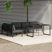 vidaXL 6-tlg. Garten-Lounge-Set mit Kissen Aluminium Anthrazit