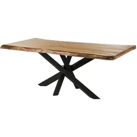 MASSIVMOEBEL24.DE Baumtisch Mango 200 x 79 x 100 cm natur lackiert