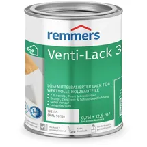 Remmers Venti-Lack 3in1 weiß (RAL 9016), 0,75 Liter, Alkydhardzlack für Holz innen und außen, 3 Beschichtungen in einem Produkt, hohe Deckkraft