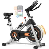YoSuDa Heimtrainer mit magnetwiderstand - Leises Fitnessbike mit Tablet-Halter, - Silber