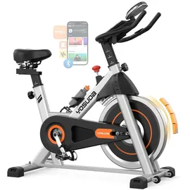 YoSuDa Heimtrainer mit magnetwiderstand - Leises Fitnessbike mit Tablet-Halter, - Silber