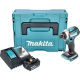Makita DTD 154 RG1J Akku Schlagschrauber 18 V 175 Nm 1/4" Brushless + 1x Akku 6,0 Ah + Makpac