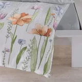 Traumschlaf Bettwäsche Aquarell Blumen in silber • Gr.: 240x220 2X 80x80 cm,