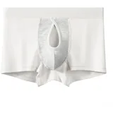 Herren Comfort Boxershorts Atmungsaktive Baumwolle Unterwäsche mit separatem Beutel (2XL Weiß)