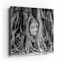 Deqori Schlüsselkasten schwarz | 30x30 cm | Motiv Buddha