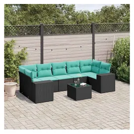 vidaXL Gartensofa-Set 8-tlg. Loungesofa schwarz