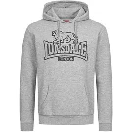 Lonsdale Fochabers Kapuzenpullover - Marl Grey / Black - L