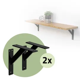 ML-Design 4 Stück Regalhalterung 180 x 180 mm Schwarz Aluminium Schwebende