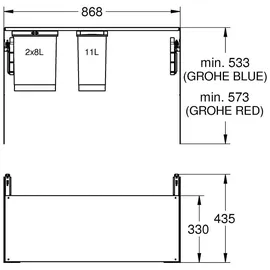 Grohe Mülltrennsystem 11 l Grau