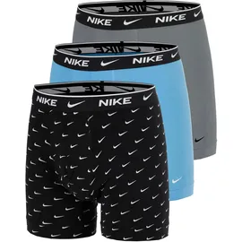Nike Essential Cotton Stretch Boxershorts schwarz/grau/blau M 3er Pack