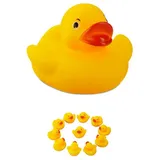 Relaxdays Badeente 5cm 12er Set Gelb,Rot