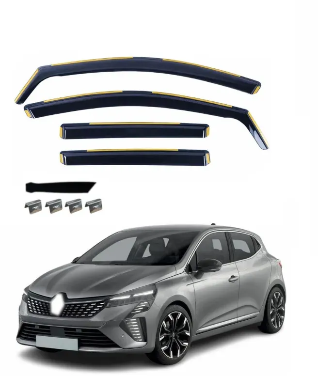 Satz mit 4 Stück Windabweiser für Renault Clio V Phase II (Facelift) (Baujahr 2023–2025)