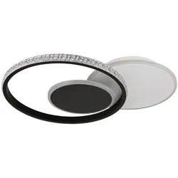 Deckenlampe Deckenleuchte Wohnzimmerlampe schwarz Kristall Ring Designlampe LED