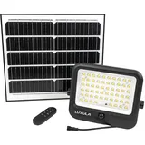 LUXULA LED Solarstrahler für außen 2 Stück, Außenstrahler Solar 20W mit Bewegungsmelder, Solar Strahler außen, Solarpanel mit Akku, 3CCT 3000K 4000K 6500K einstellbar, IP65, Fernbedienung, 2m Kabel