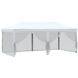 vidaXL Partyzelt Faltbar mit Mesh-Seitenwänden Weiß 3x6 m
