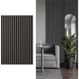 SONIDO Wandpaneel Akustikpaneele mit FSC®-zertifiziertem Eiche Echtholzfurier, BxL: 56,00x120,00 cm, 0,67 qm, (Packung, 1-tlg., 0,672 m2, Versandkostenfreie Lieferung) 15 Echtholz-Dekoleisten mit schwarzem 9mm Filz-Akustikträger schwarz