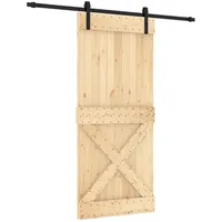vidaXL Schiebetür mit Beschlag 90x210 cm Massivholz Kiefer