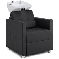 Barberpub Waschbecken Barberpub Friseurstuhl mit Waschbecken Friseurwaschbecken 8010, aus Keramik, Verstellbar, Rückwärtswaschsessel, für SPA Salon weiß