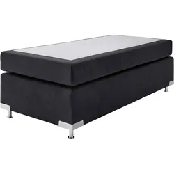 Boxspringbett "Holland", schwarz, B:122cm L:201cm, Microvelours (100% Polyester), WESTFALIA SCHLAFKOMFORT, Komplettbetten, Boxspringbett, ohne Kopfteil, frei im Raum stellbar