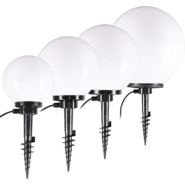 H4L Kugelleuchten Kugellampen 4er Set Erdspieß Lampe 4er-Set Ø 20/25/30/40cm