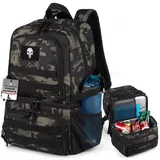 LuxusKollektion Kühltasche Kühlrucksack Doppelstock Herren 2 Fächer Schwarz Camouflage L