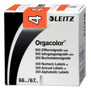 Leitz Orgacolor Ziffernsignal 4 orange