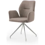 Livetastic Armlehnstuhl, Braun, Textil, Drehkreuz, 60x89x62 cm, Sitzfläche 180° drehbar, Esszimmer, Stühle, Esszimmerstühle, Armlehnenstühle