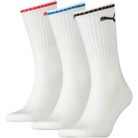 Puma Unisex Sport-Socken, Vorteilspack - Sport Crew Stripe, Tennissocken, Streifen Weiß 39-42