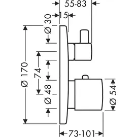 Hansgrohe Axor Steel Thermostat-Wannenbatterie (38720800) 