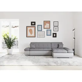 DOMO collection Ecksofa DOMO COLLECTION "Moric, L-Form, XXL-Sofa - Breite 300cm, viel Platz, auch in Cord", silber (silber, grau), B:300cm H:80cm T:172cm, Kunstleder SOFTLUX / Struktur (90% Polyester/ 10% Polyacryl);Microfaser PRIMABELLE (100% Polyester)/ Struktur (90%