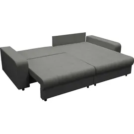 Mirjan24 Ecksofa Kronos, Rückenlehne in Form beweglicher Kissen, L-Form, Wohnzimmer Sofa mit Schlaffunktion und zwei Bettkästen (Farbe: Neve 03) - Beige
