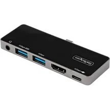 Startech USB-C Digital AV-Multiport-Adapter - USB-C auf 4K 60Hz HDMI 2.0, USB-C Power Delivery 100W Pass-Through, 3-Port USB Hub - USB-C Mini Dock (DKT30ICHPD)