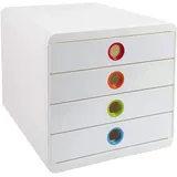 Exacompta Schubladenbox Pop-Box 27,8 x 34,7 x 26,7 cm 4-tlg. weiß