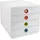 Exacompta Schubladenbox Pop-Box 27,8 x 34,7 x 26,7 cm 4-tlg. weiß