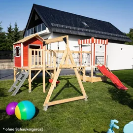 Home Deluxe Spielturm WUNDERLAND Kiefernholz Rot