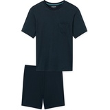 SCHIESSER Comfort Essentials Shorty, Baumwolle, für Herren, Pyjama, Schlafanzug, Blau, 54