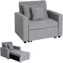 MCW Schlafsessel L90 Stoff/Textil 197 x 103 x 0 cm Hellgrau mit Kissen