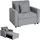 MCW Schlafsessel L90 Stoff/Textil 197 x 103 x 0 cm Hellgrau mit Kissen
