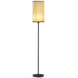 Homcom Stehlampe, Moderne Stehleuchte mit Fußschalter, Schirm mit Leinenoptik, Standlampe für Wohnzimmer, Schlafzimmer, exkl.Glühbirne, Schwarz