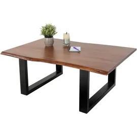 Sam Couchtisch Braun, schwarz Holz, Echtholz,Akazie, Rechteckig,Rechteckig, U-Form, 110x43x75 cm Wohnzimmer, Wohnzimmertische, Couchtische