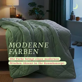 BestLivings Bettdecke Mint, leichtes Steppbett, Mikrofaser, atmungsaktiv, ohne Bettbezug nutzbar Wärmeklasse 2, auch ideal für Reisen, Camping - Grün