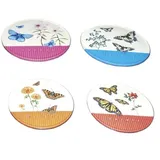 Fridolin 4 Untersetzer für Gläser, Design: Natur - Metall/Kork