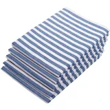 ZOLLNER Geschirrtuch Malmö 50 x 70 cm, 100% Baumwolle, weiß-blau, gestreift- 5 Stück